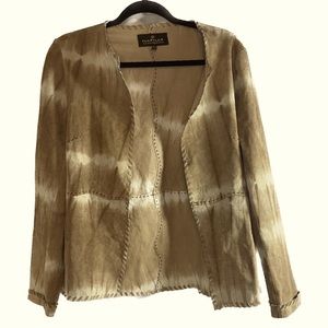 100% Suede Leather Jacket Blazer Western Cowgirl size Large